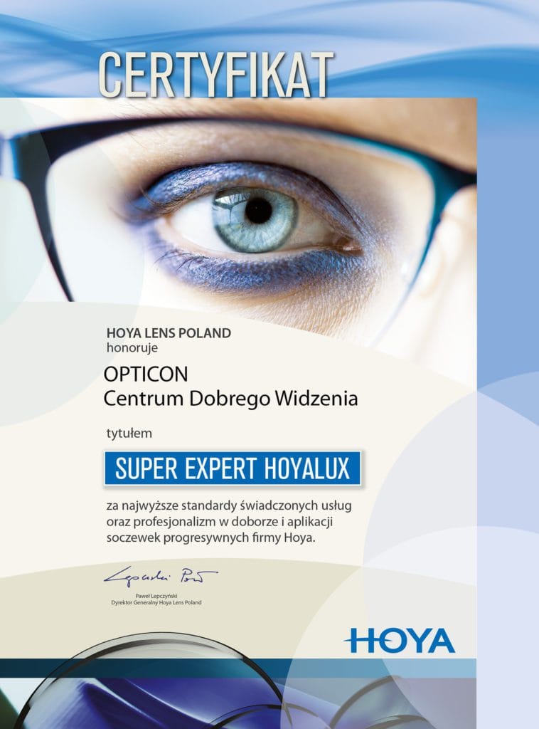 certyfikat Super Expert Hoyalux